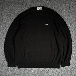 Vintage Lacoste Chunky Knit Crew Neck Pullover Sweater Mend L Cotton Fisherman